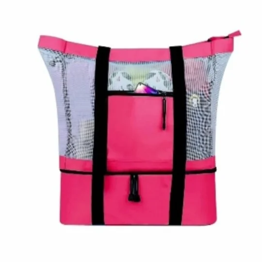 FITFORT Mesh Beach Tote with Detachable Cooler 