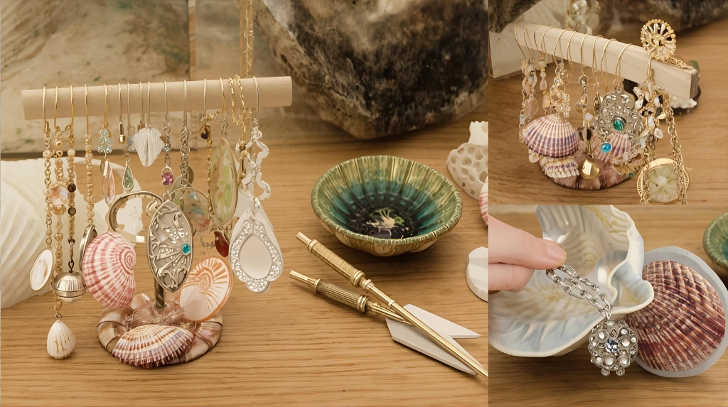 Seashell jewelry holder craft