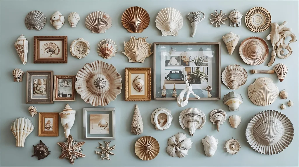 Creative Walls designed with seashells