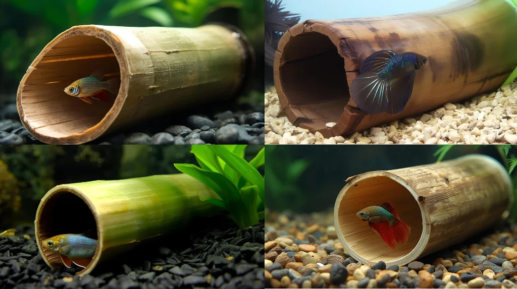 Bamboo Tube Cave for betta fish