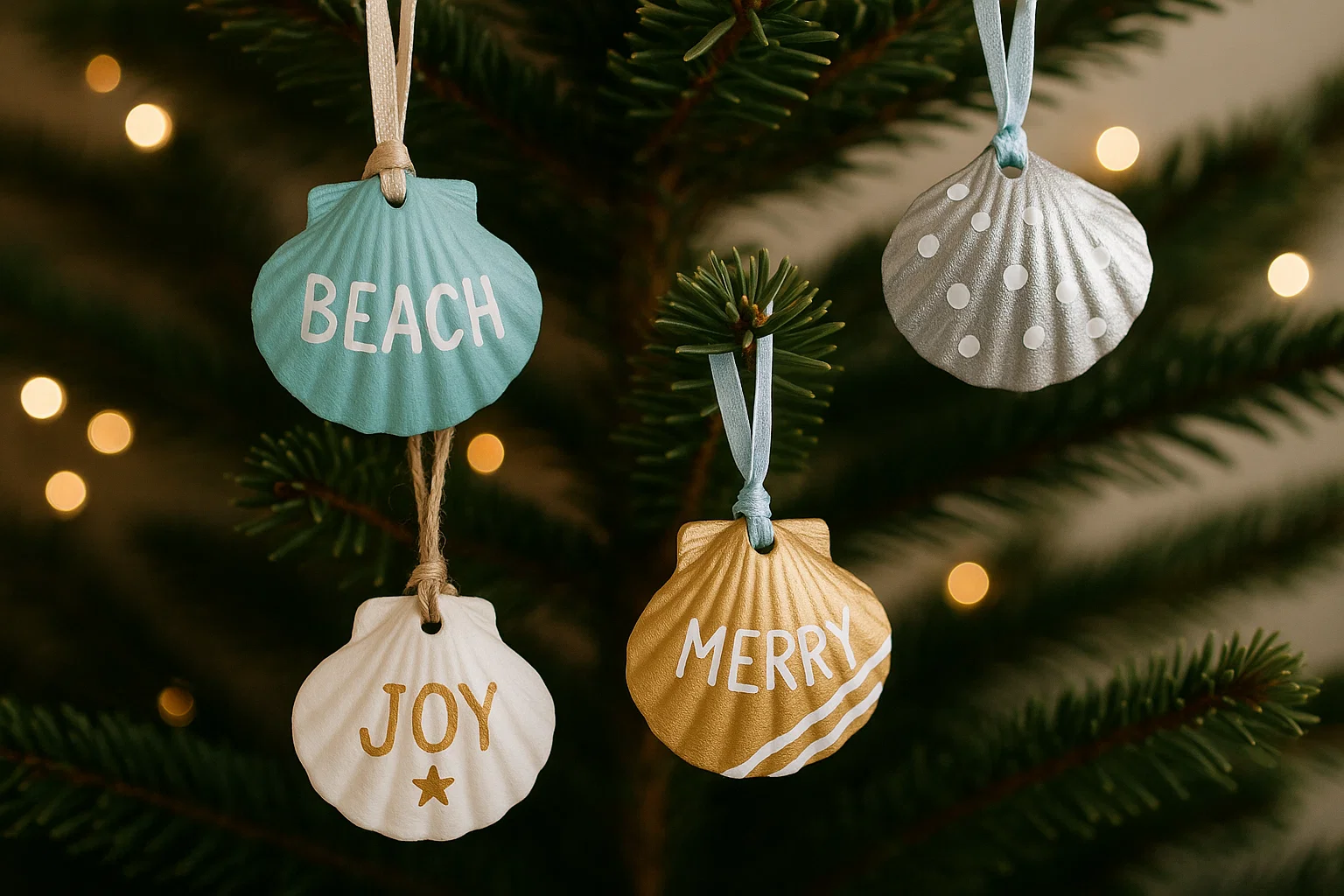DIY Seashell Christmas Tree Ornaments