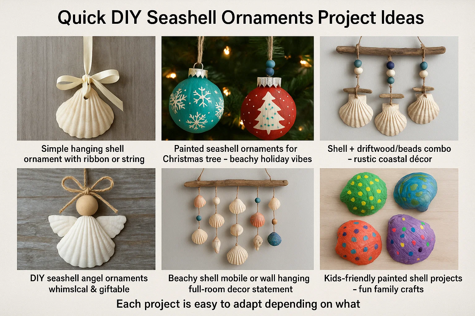 Quick DIY Seashell Ornaments Project Ideas