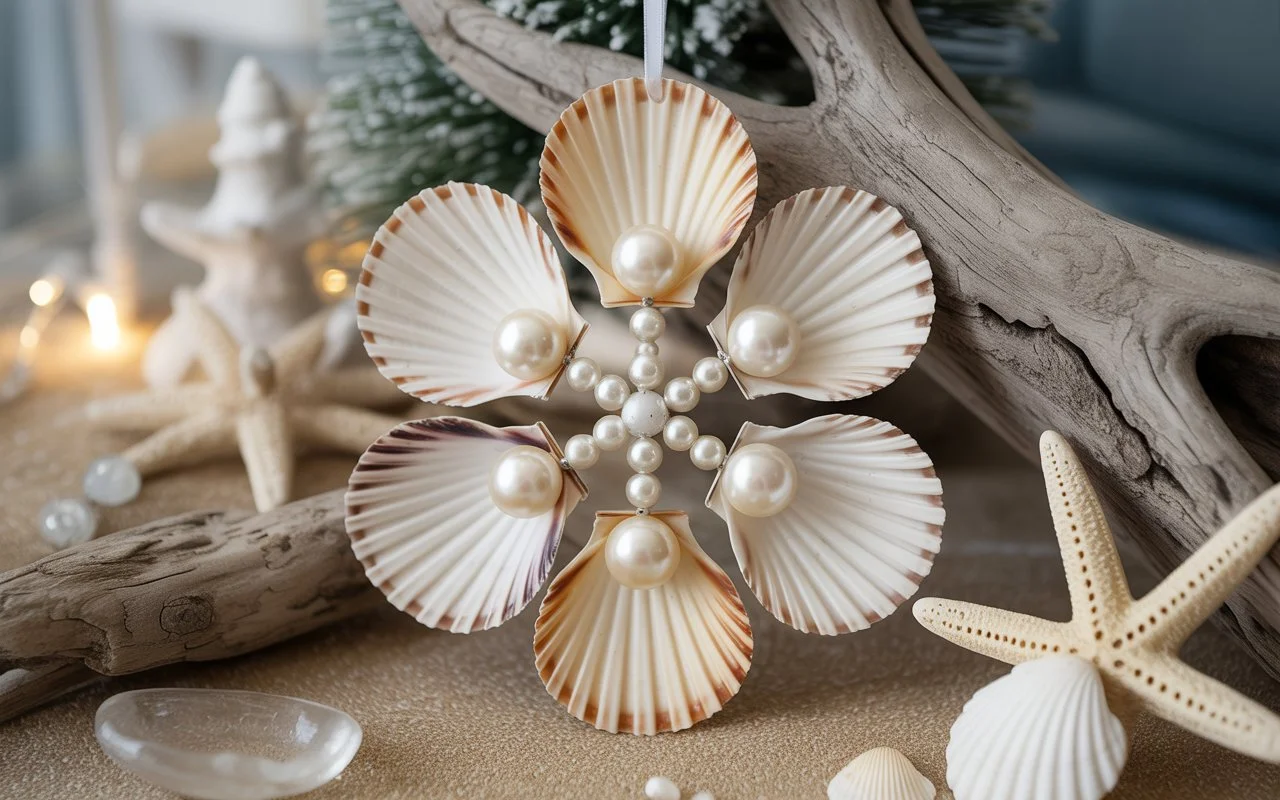 Seashell Snowflake Ornament