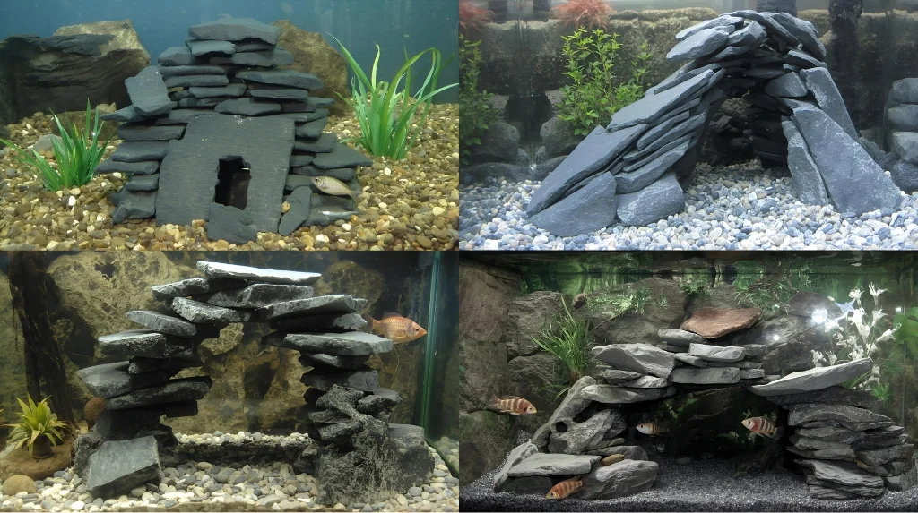 Slate Stone Stack Cave for betta fish
