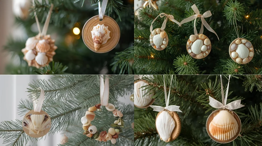 how to make seashell Christmas ornaments.