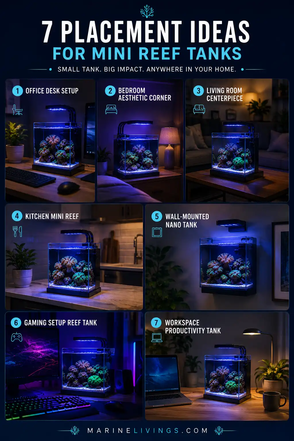 7 Placement Ideas for Mini Reef Tanks