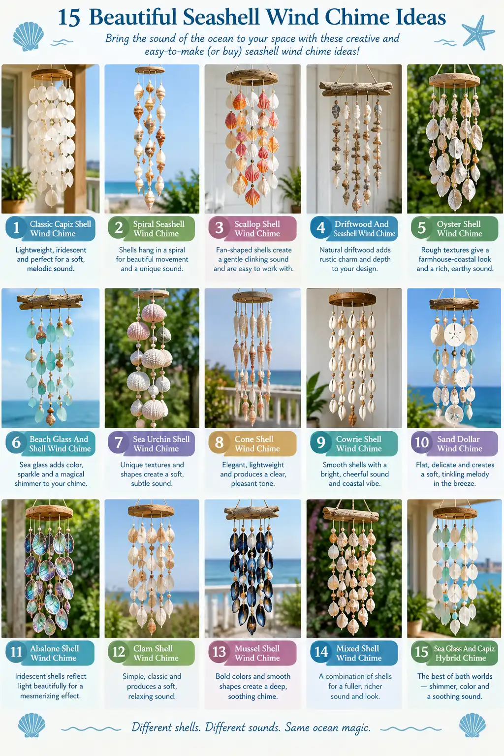 15 Beautiful Seashell Wind Chime Ideas