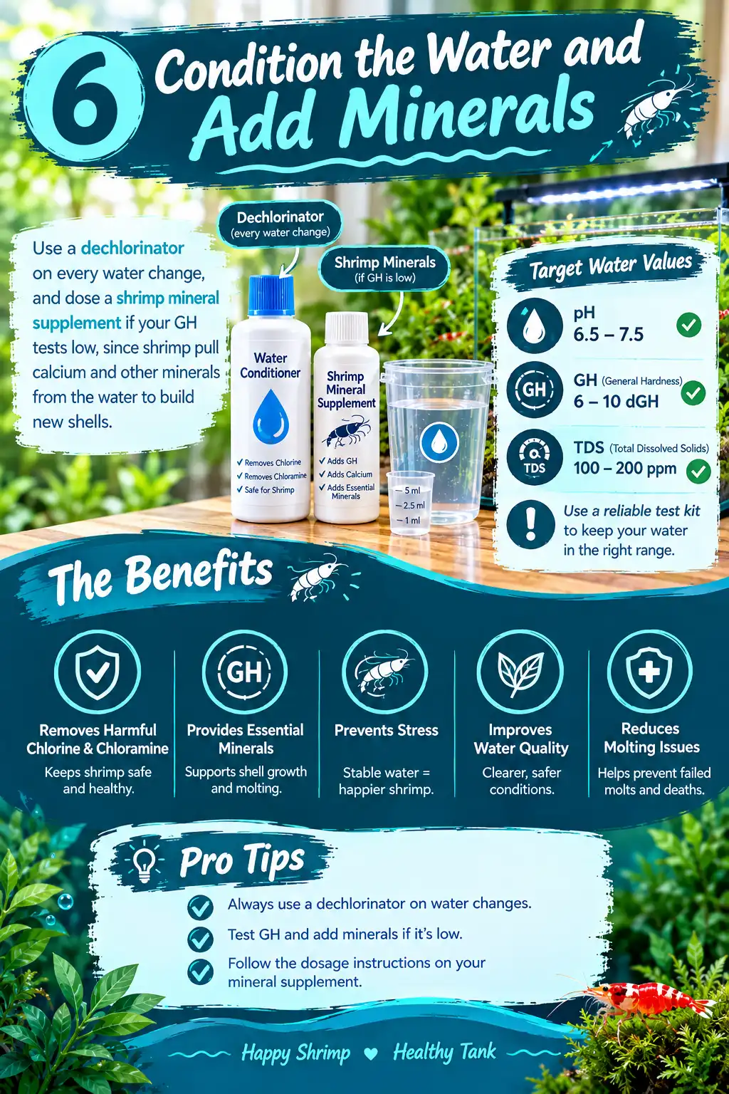 Condition the water and add minerals