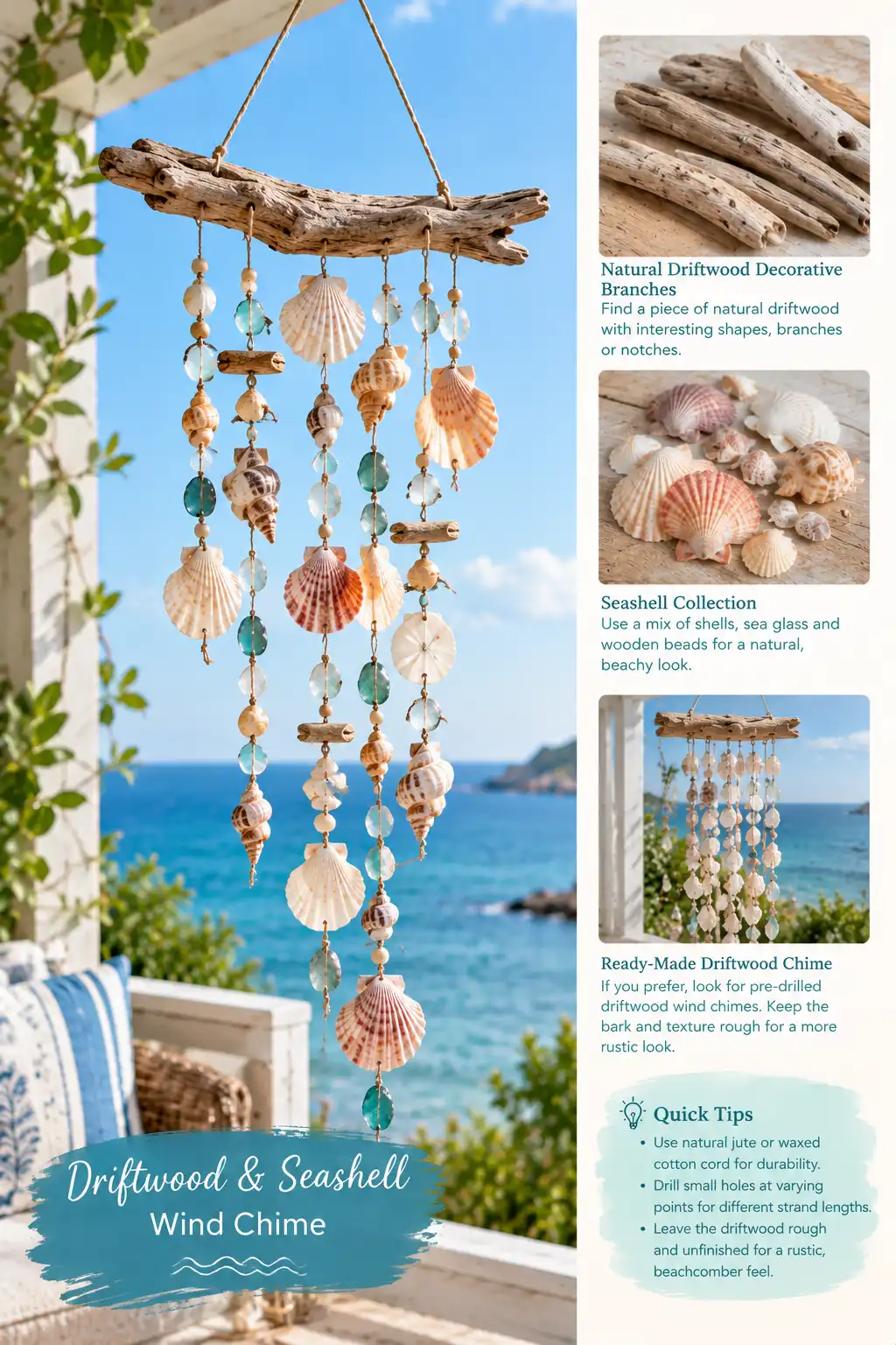 Driftwood And Seashell Wind Chime