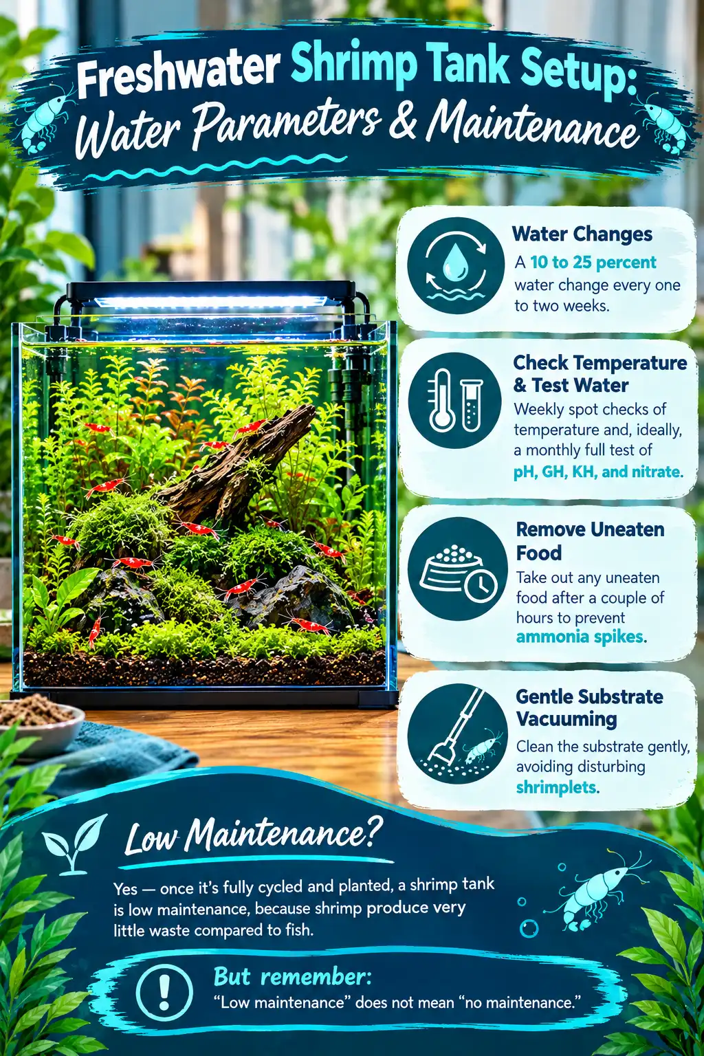 Freshwater Shrimp Tank Setup Water Parameters & Maintenance