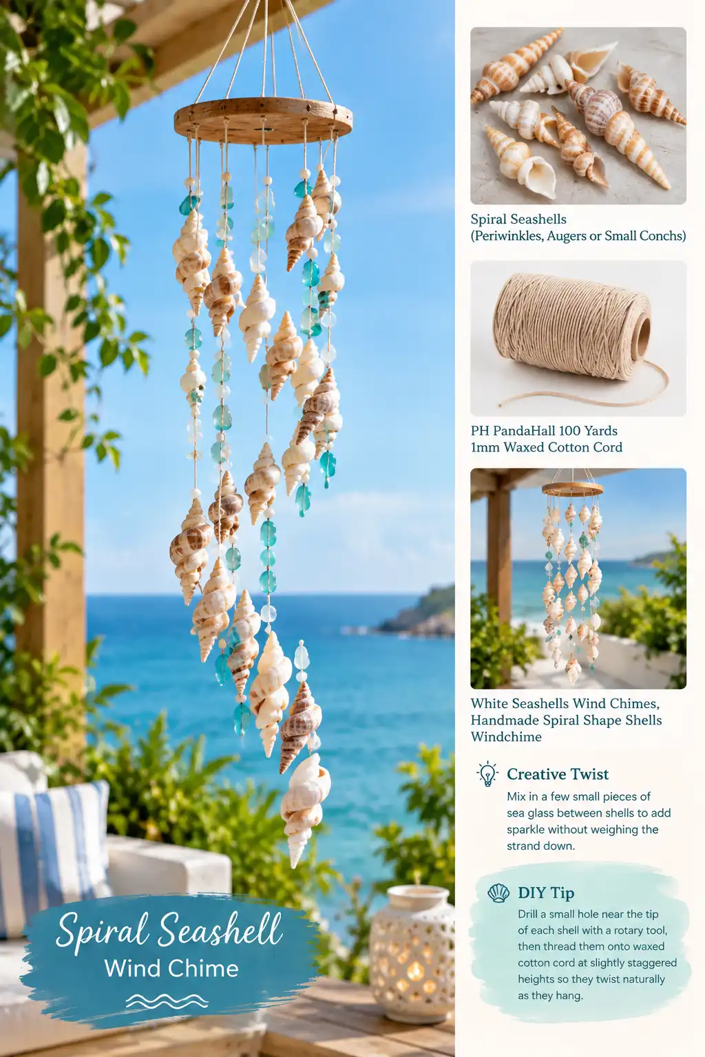 . Spiral Seashell Wind Chime