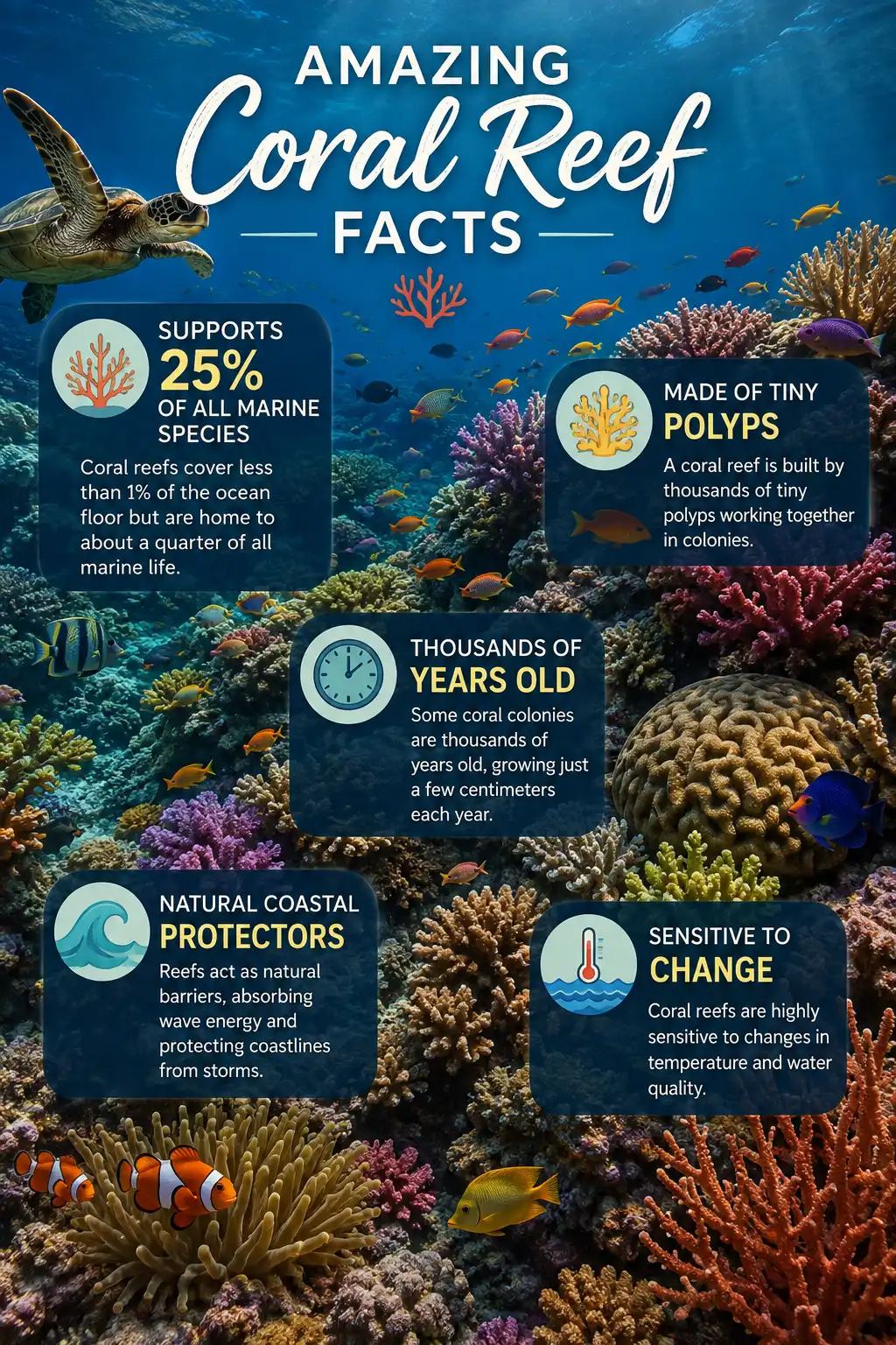 What are some interesting facts about coral reefs?