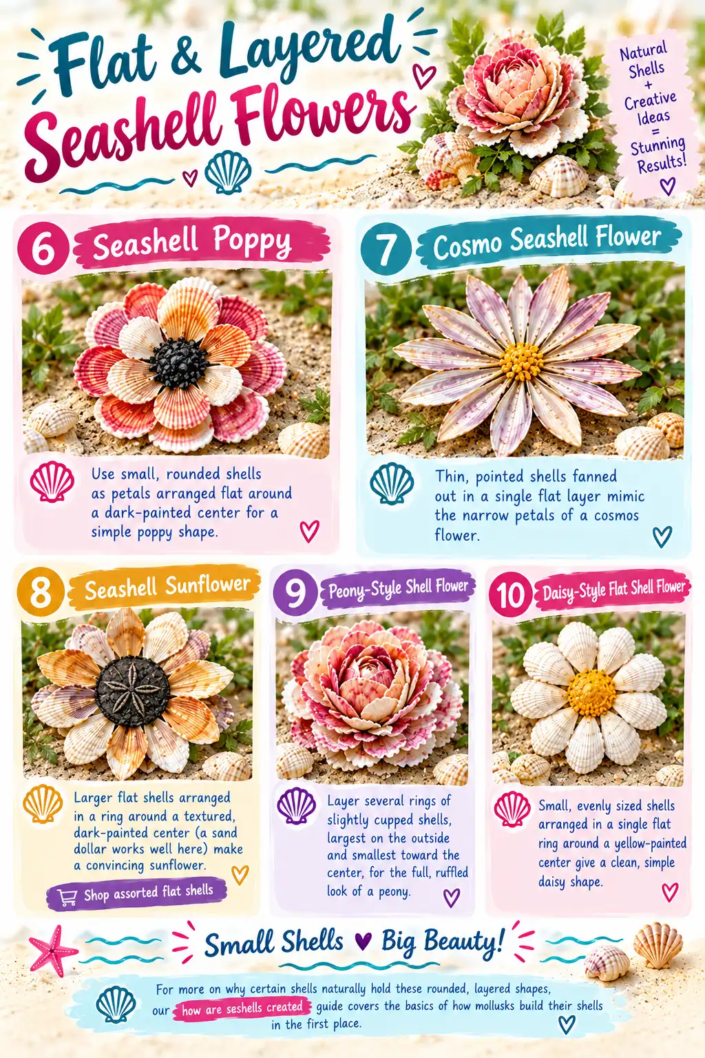 Flat & Layered Seashell Flowers