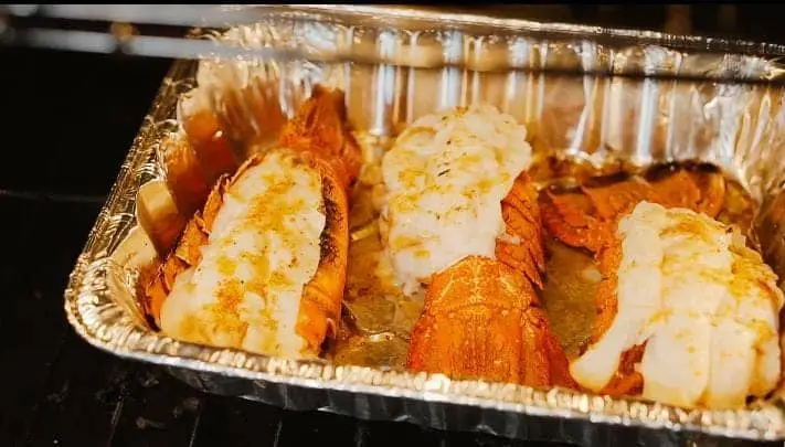 lobsters cooking on heat