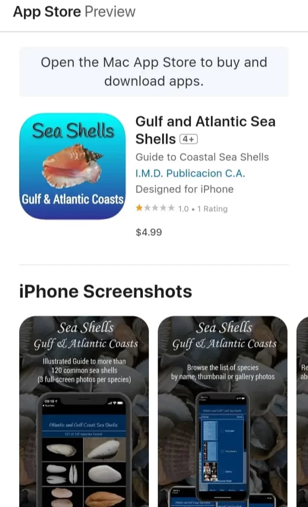 Gulf and Atlantic Seashells app