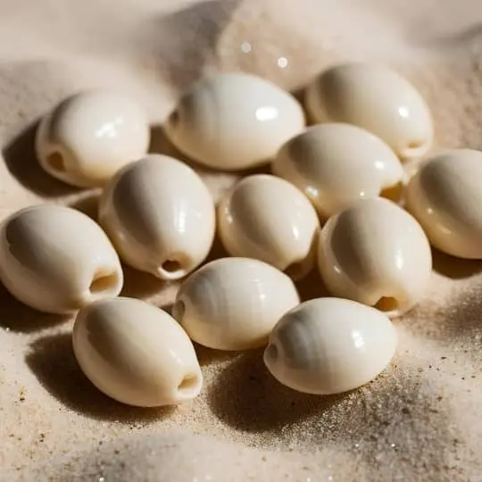 Olive shells  Smooth and shiny, like polished stones