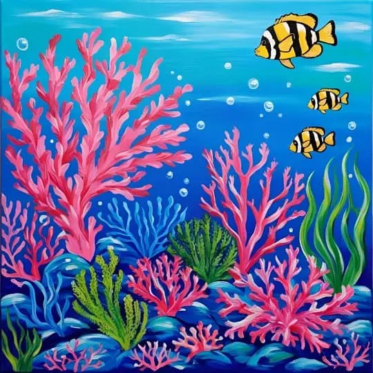 Painted Coral Reef Canvas
