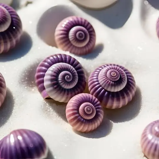 Periwinkles  Tiny spiral shells in shades of purple and pink