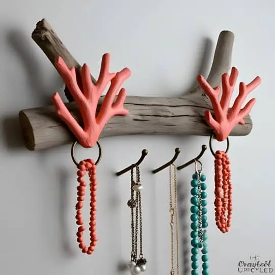 Upcycled Coral Jewelry Hanger
