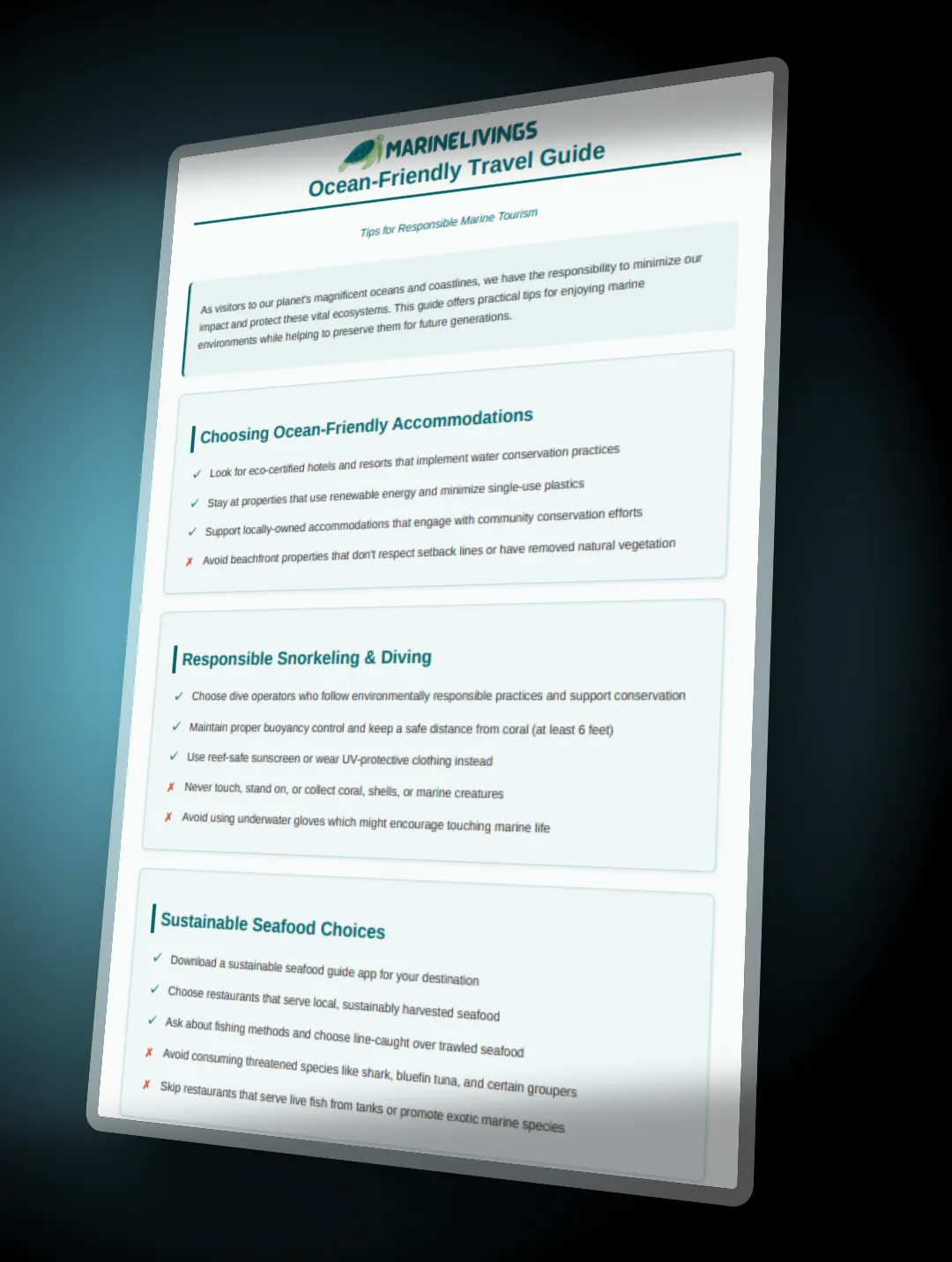 Ocean-Friendly Travel Guide