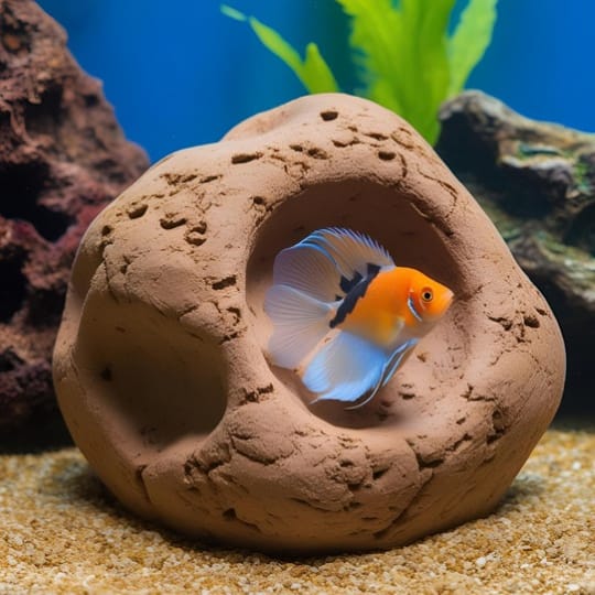 baked clay substrate for fish in an aquarium