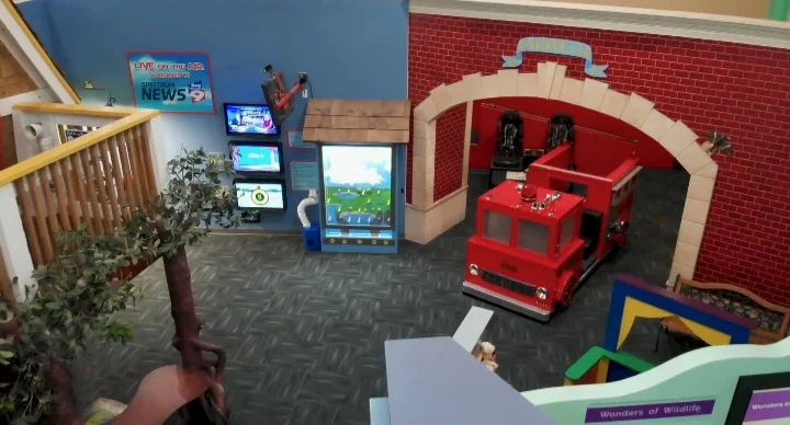 Great Explorations in St. Pete indoor museum mini trucks