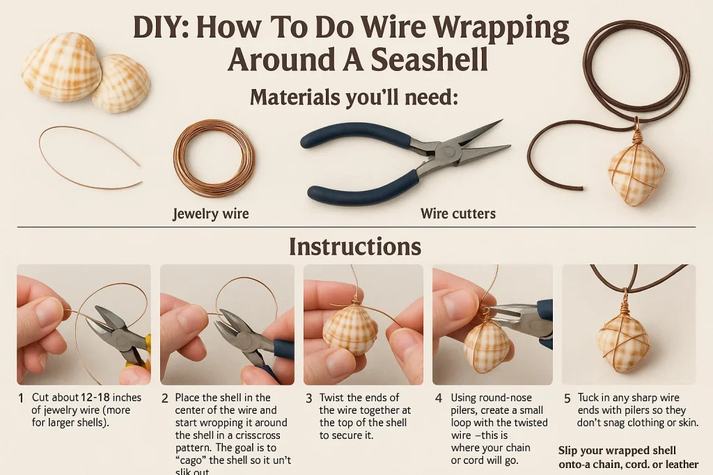 Guide How To Do Wire Wrapping Around A seashell