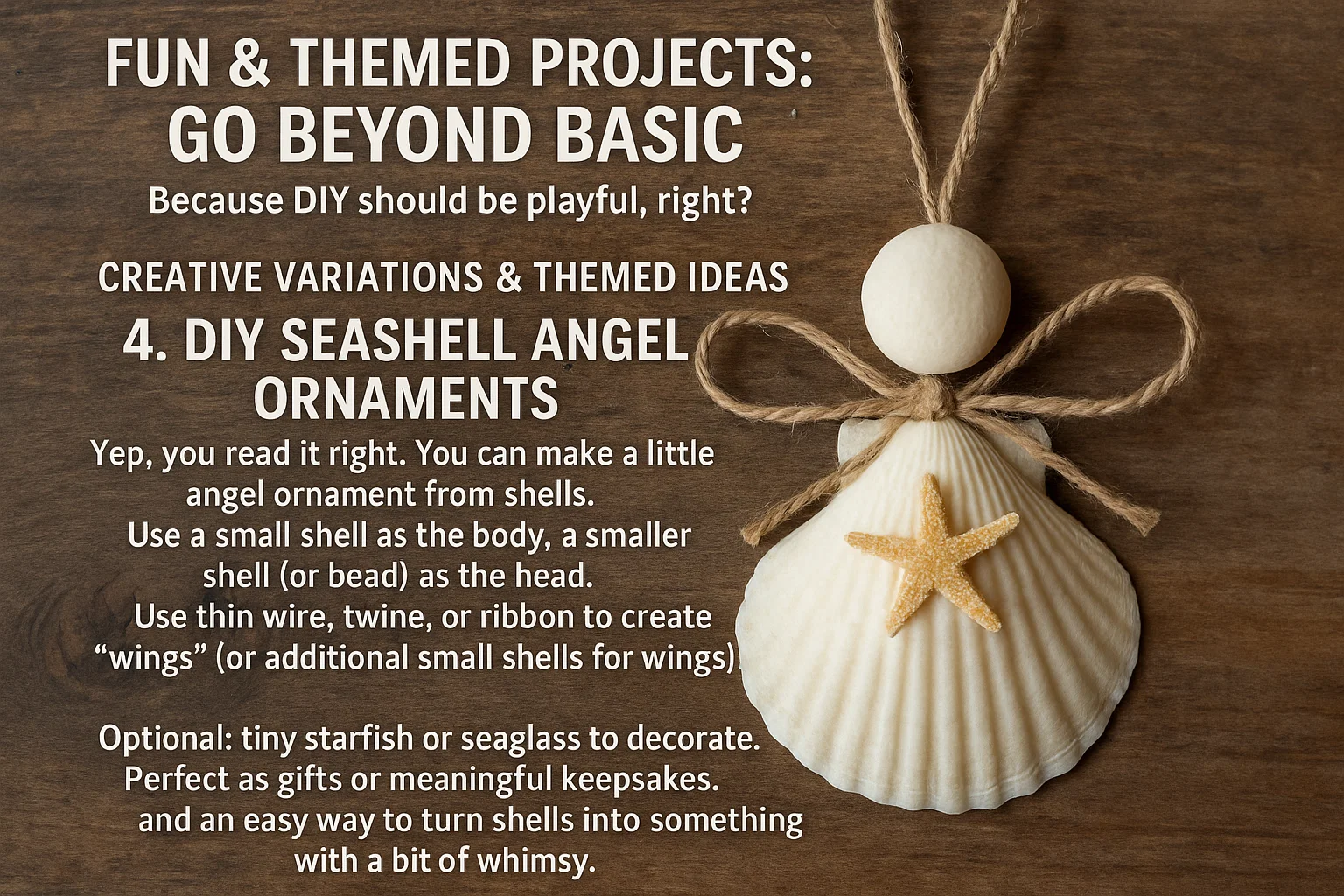 DIY Seashell Angel Ornaments