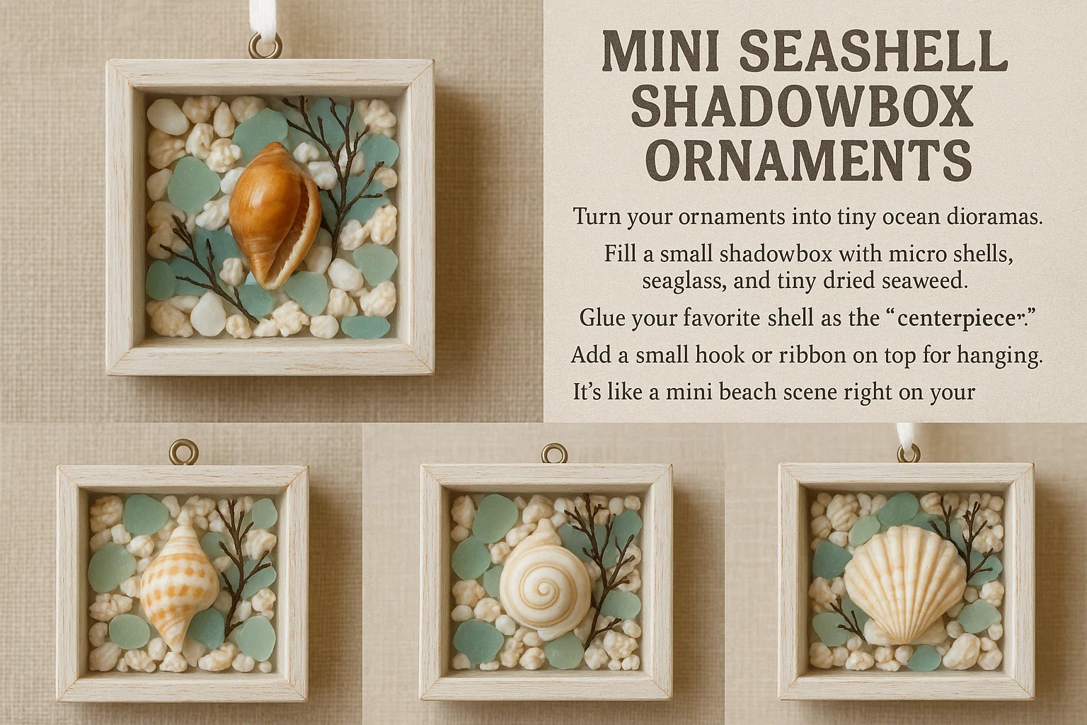 Mini Seashell Shadowbox Ornaments