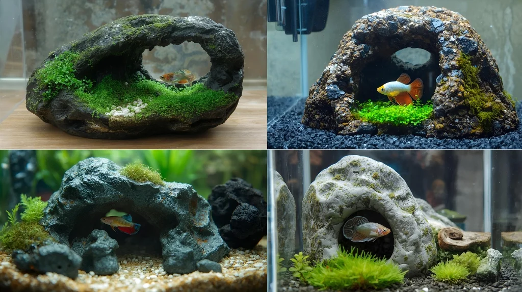 Resin Rock Hideout for betta fish