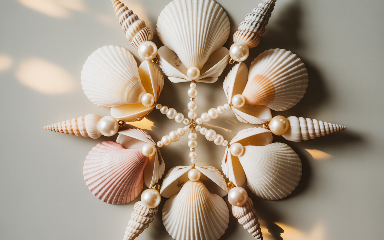seashell ornaments DIY coastal Christmas theme